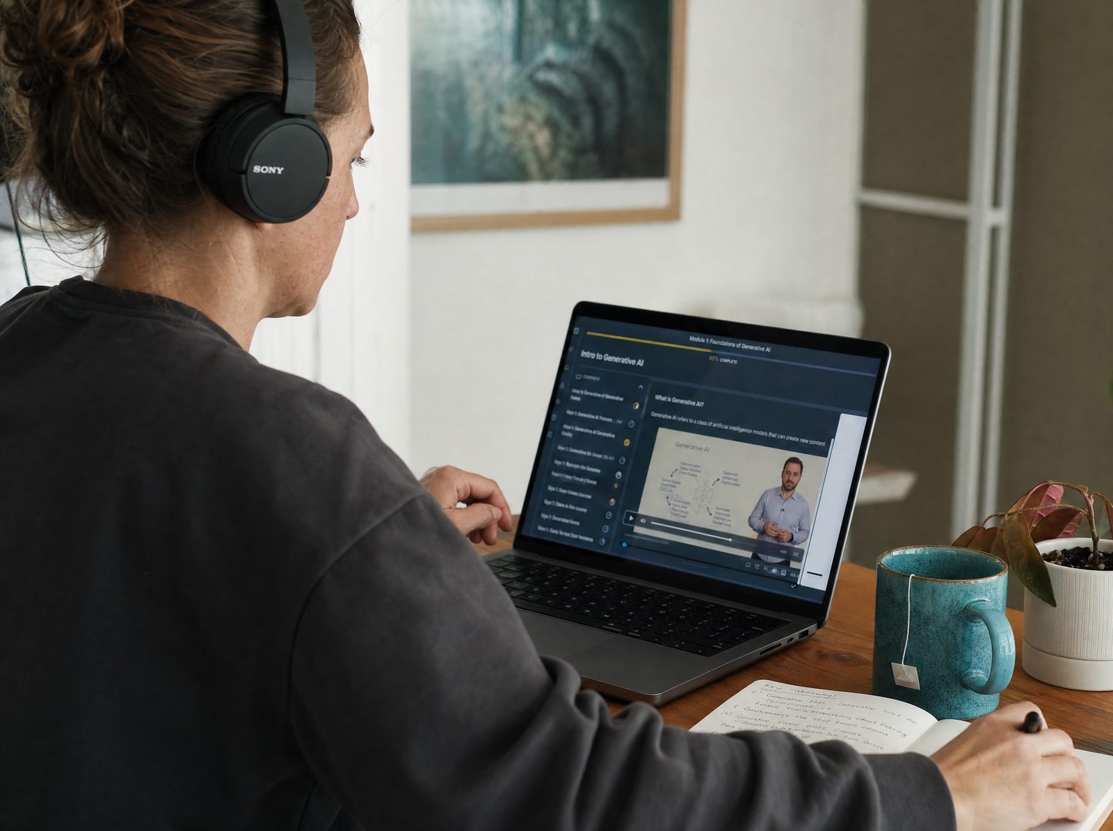 Professional volgt thuis een AI-eLearning in eigen tempo