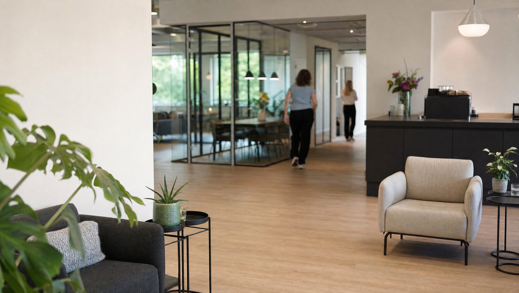 Ontvangstruimte van een moderne trainingslocatie